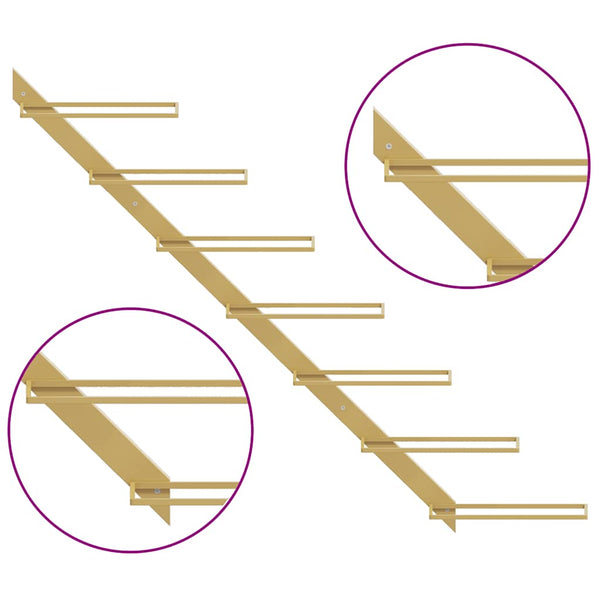 Wand-Weinregal für 7 Flaschen, Golden
