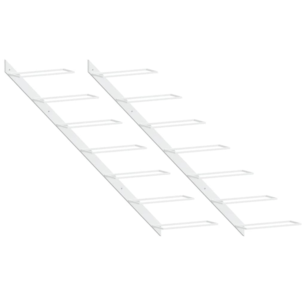 Wand Weinregal für 7 Flaschen, 2er Set, Weiß