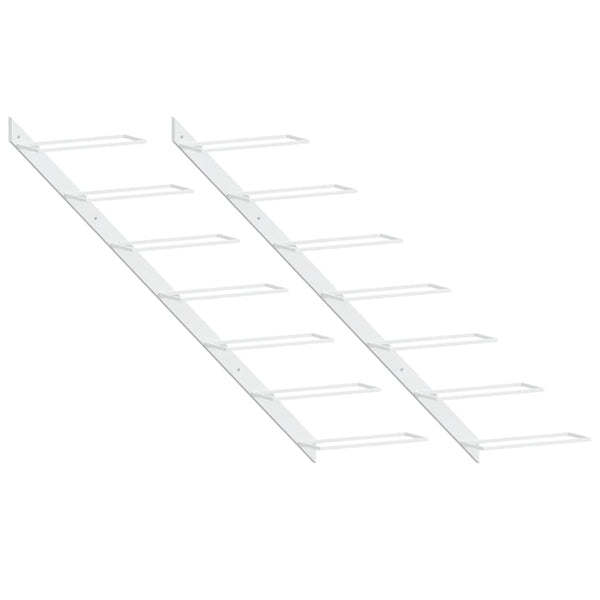 Wand Weinregal für 7 Flaschen, 2er Set, Weiß