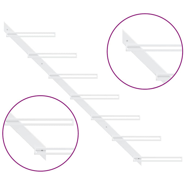 Wand Weinregal für 7 Flaschen, 2er Set, Weiß
