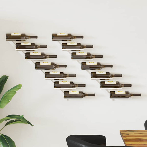 Wand Weinregal für 7 Flaschen, 2er Set, Weiß