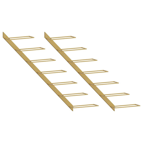 Goldene Wand-Weinregale für 7 Flaschen (2er-Set)