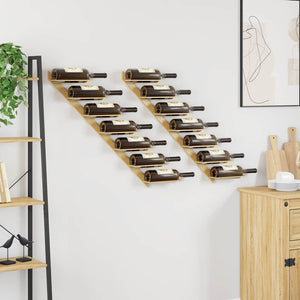 Goldene Wand-Weinregale für 7 Flaschen (2er-Set)