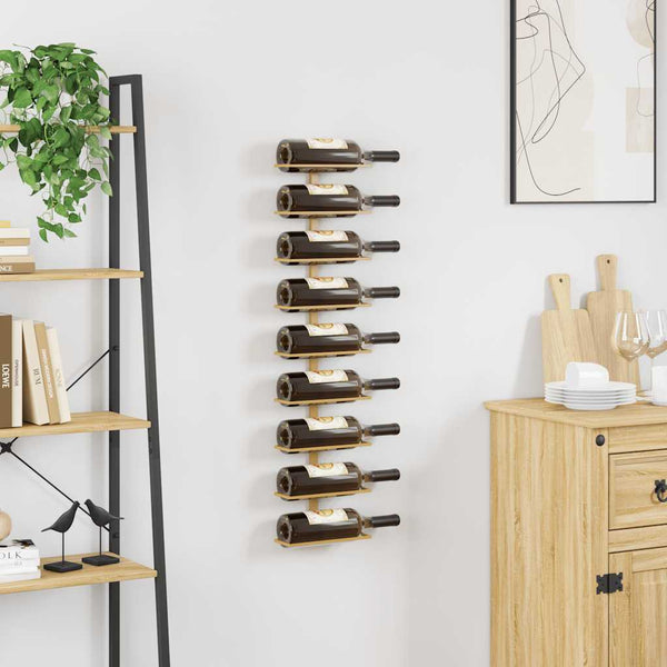 Wand-Weinregal für 9 Flaschen, Golden