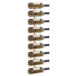Wand-Weinregal für 9 Flaschen, Golden
