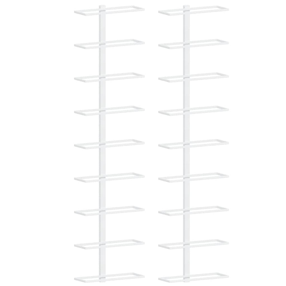Wand Weinregal für 9 Flaschen, 2er Set, Weiß