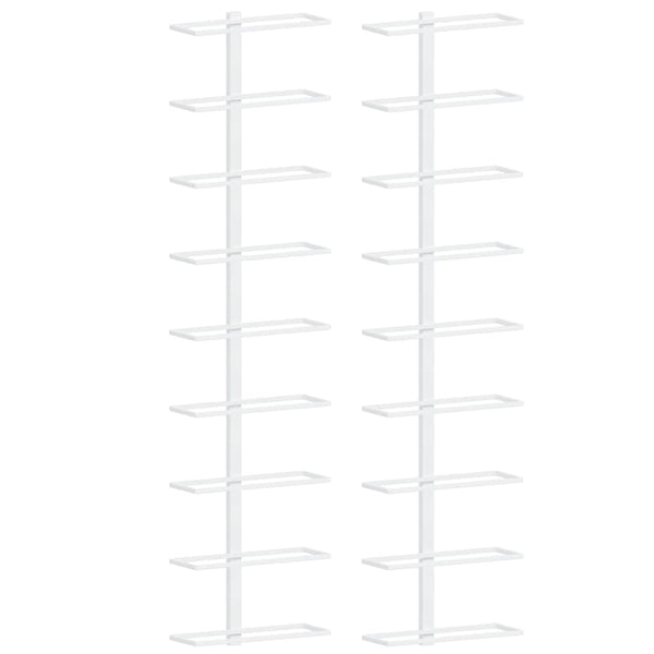 Wand Weinregal für 9 Flaschen, 2er Set, Weiß
