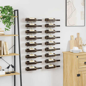 Wand Weinregal für 9 Flaschen, 2er Set, Weiß