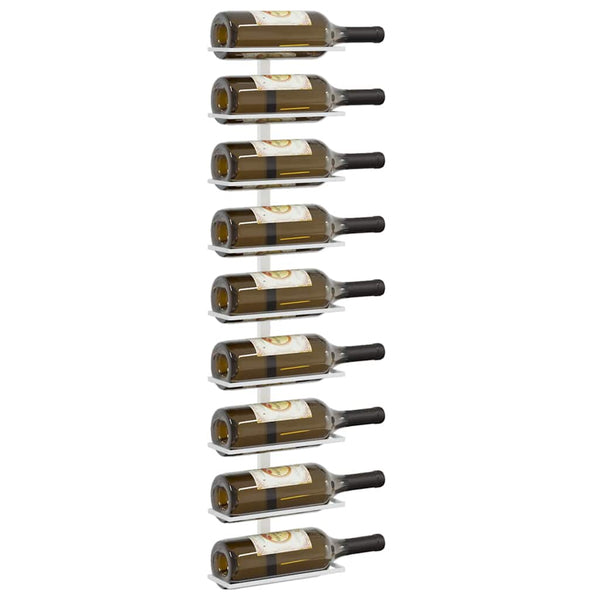 Wand Weinregal für 9 Flaschen, 2er Set, Weiß