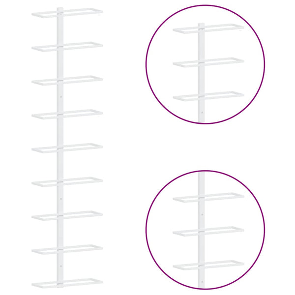Wand Weinregal für 9 Flaschen, 2er Set, Weiß