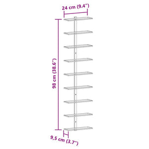 Wand Weinregal für 9 Flaschen, 2er Set, Weiß