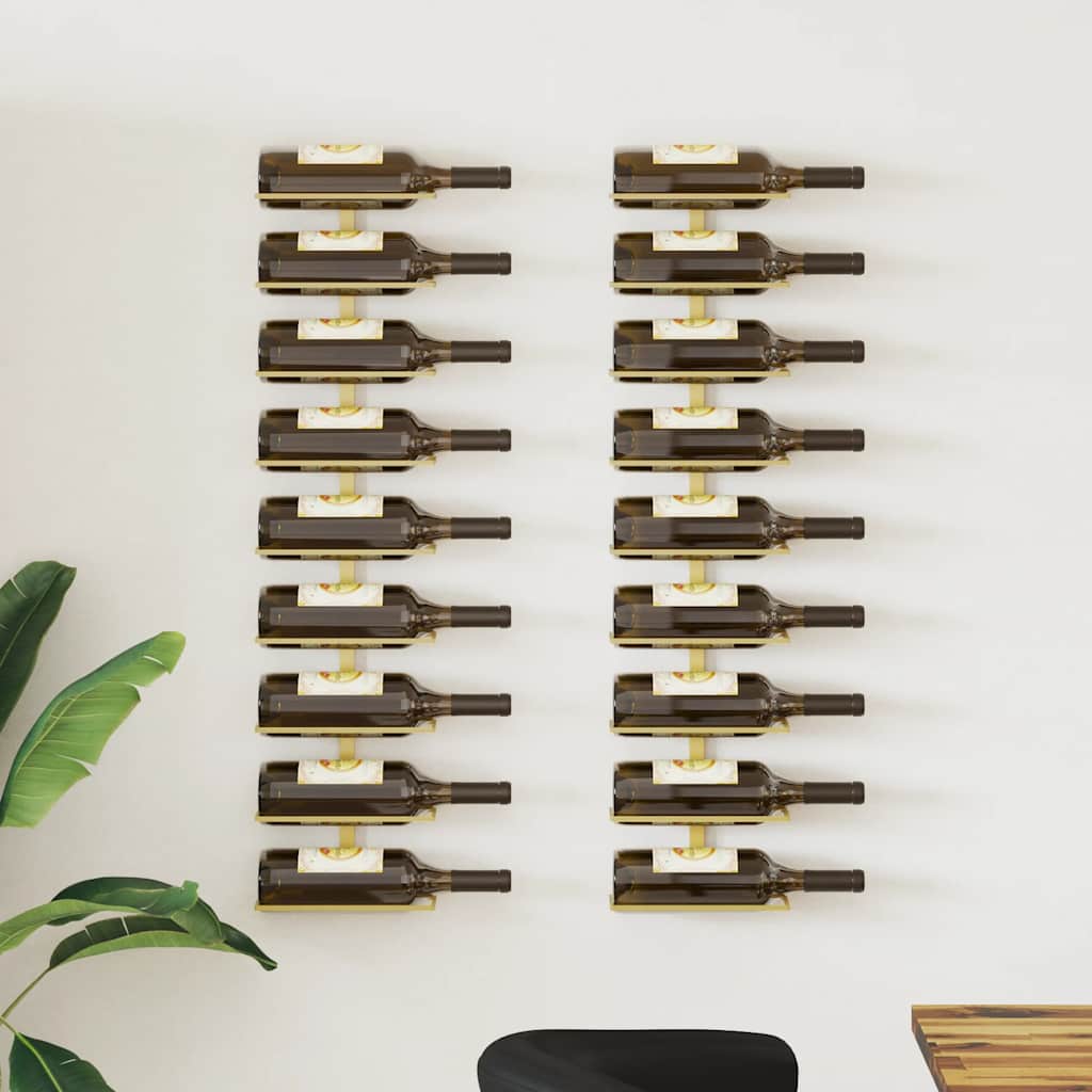 Wand Weinregal Golden für 9 Flaschen, 2er-Set