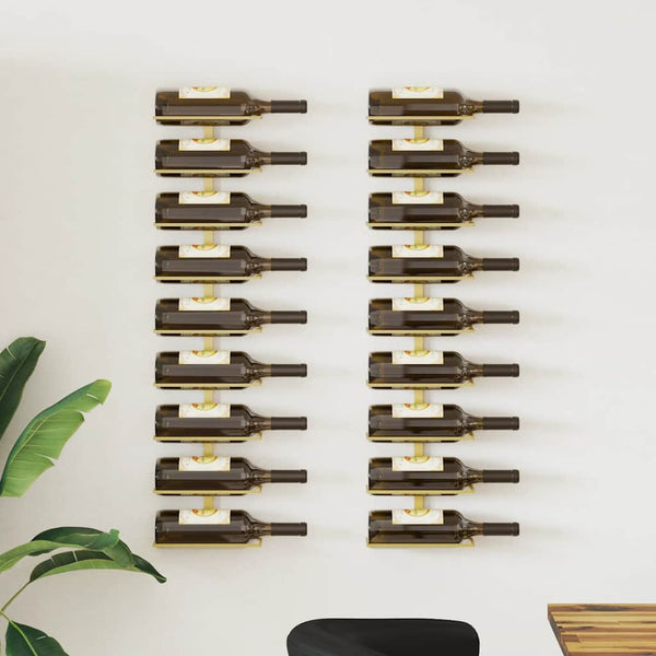 Wand Weinregal Golden für 9 Flaschen, 2er-Set
