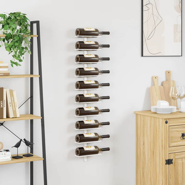 Wand Weinregal für 10 Flaschen, Weiß