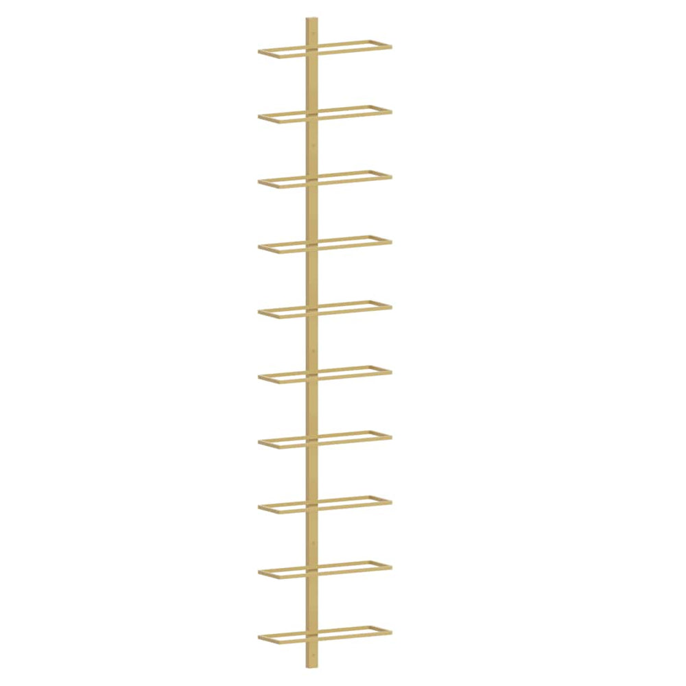 Goldenes Wand-Weinregal für 10 Flaschen
