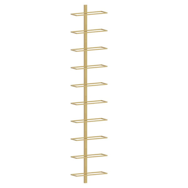 Goldenes Wand-Weinregal für 10 Flaschen