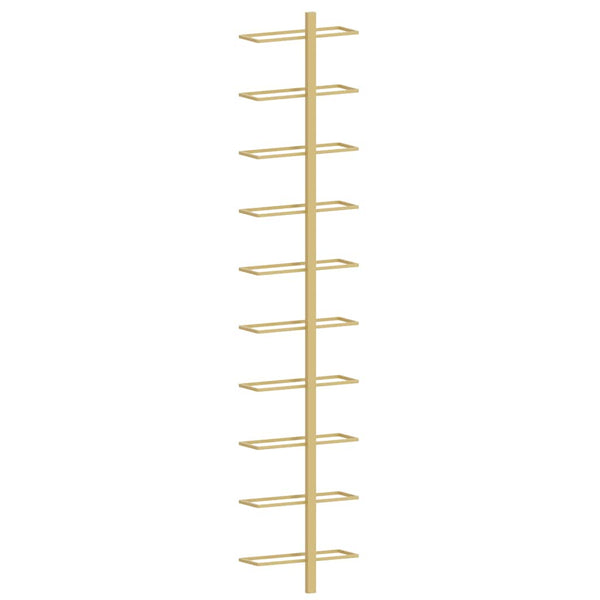 Goldenes Wand-Weinregal für 10 Flaschen