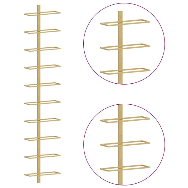 Goldenes Wand-Weinregal für 10 Flaschen