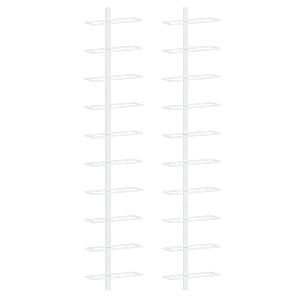 Wand Weinregal für 10 Flaschen, 2er Set, Weiß
