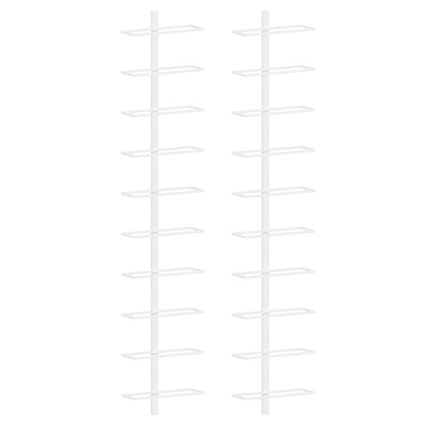 Wand Weinregal für 10 Flaschen, 2er Set, Weiß