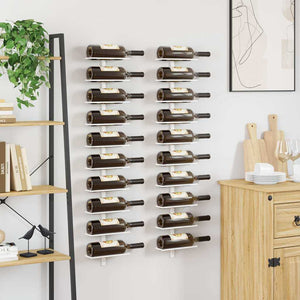 Wand Weinregal für 10 Flaschen, 2er Set, Weiß