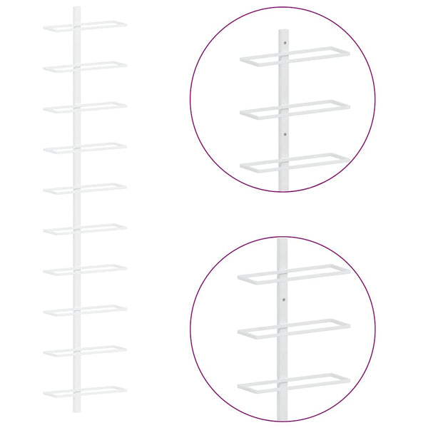 Wand Weinregal für 10 Flaschen, 2er Set, Weiß