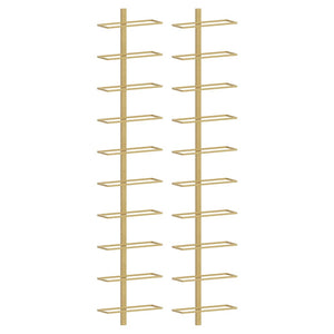 Goldene Wand-Weinregale für 10 Flaschen (2er-Set)