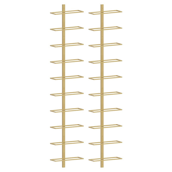 Goldene Wand-Weinregale für 10 Flaschen (2er-Set)