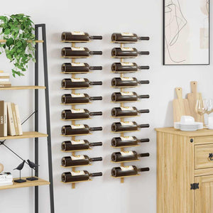 Goldene Wand-Weinregale für 10 Flaschen (2er-Set)