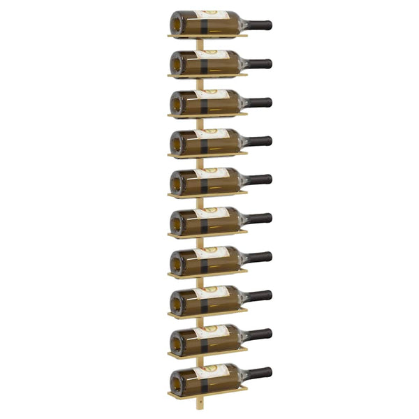 Goldene Wand-Weinregale für 10 Flaschen (2er-Set)