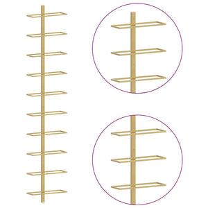 Goldene Wand-Weinregale für 10 Flaschen (2er-Set)