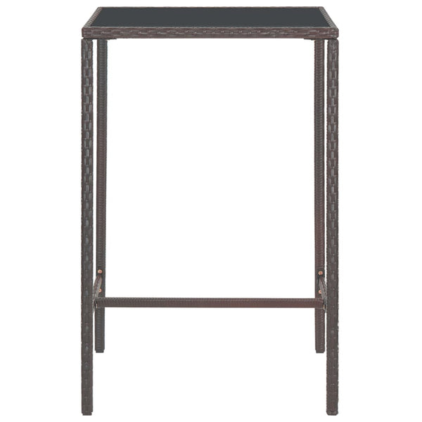 5-tlg. Gartenbar-Set mit Kissen Poly Rattan Braun