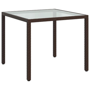 3-tlg. Garten-Essgruppe Poly Rattan Braun