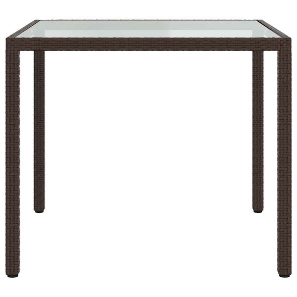 3-tlg. Garten-Essgruppe Poly Rattan Braun