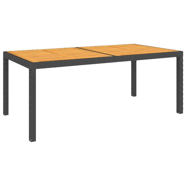 5-tlg. Garten-Essgruppe mit Kissen Poly Rattan Schwarz