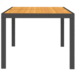 5-tlg. Garten-Essgruppe mit Kissen Poly Rattan Schwarz