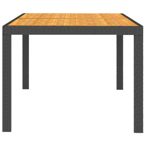 5-tlg. Garten-Essgruppe mit Kissen Poly Rattan Schwarz