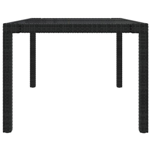 7-tlg. Garten-Essgruppe mit Auflagen Poly Rattan Schwarz