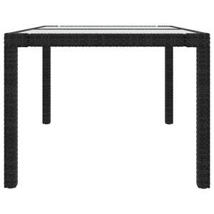 5-tlg. Garten-Essgruppe mit Kissen Poly Rattan Schwarz