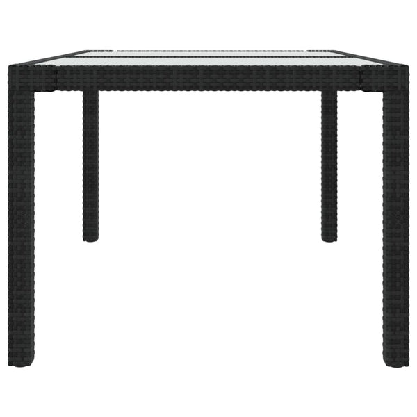 7-tlg. Garten-Essgruppe mit Auflagen Poly Rattan Schwarz