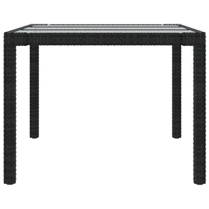 9-tlg. Garten-Essgruppe mit Kissen Poly Rattan Schwarz