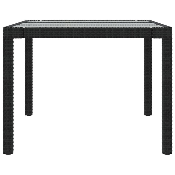9-tlg. Garten-Essgruppe mit Kissen Poly Rattan Schwarz