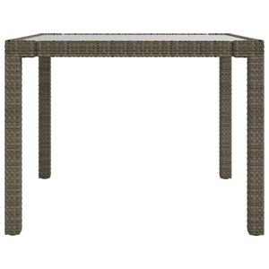 3-tlg. Garten-Essgruppe mit Kissen Poly Rattan Grau