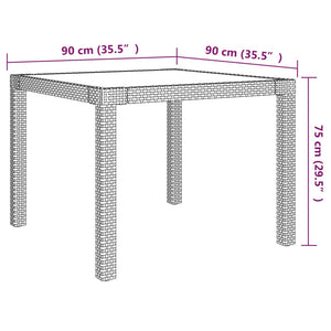 5-tlg. Garten-Essgruppe mit Kissen Poly Rattan Beige