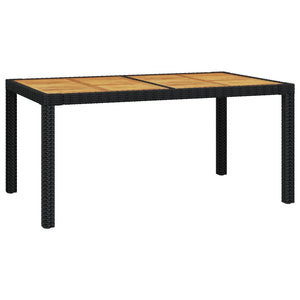 5-tlg. Garten-Essgruppe mit Kissen Poly Rattan Schwarz