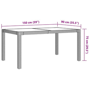 7-tlg. Garten-Essgruppe mit Auflagen Poly Rattan Schwarz