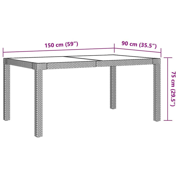 7-tlg. Garten-Essgruppe mit Auflagen Poly Rattan Schwarz