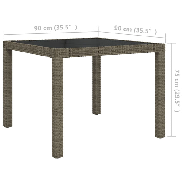 5-tlg. Garten-Essgruppe mit Kissen Poly Rattan Grau
