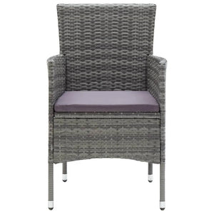 7-tlg. Garten-Essgruppe mit Kissen Poly Rattan Grau