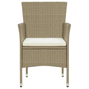 9-tlg. Garten-Essgruppe mit Kissen Poly Rattan Beige